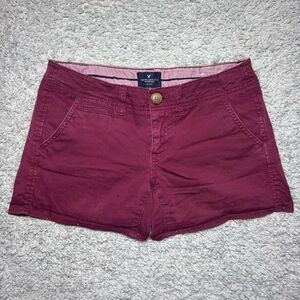 American Eagle Shorts Womens 4 Shortie Stretch Chino 5 Pocket Vacation Preppy